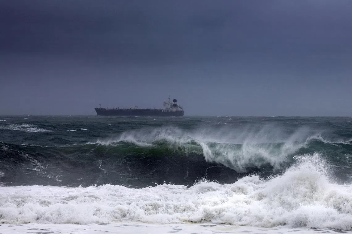 Waves pounding the shore before the arrival of Hurricane Erick, in the seaside resort of Salina Cruz in Oaxaca, Mexico, June 18, 2025. 