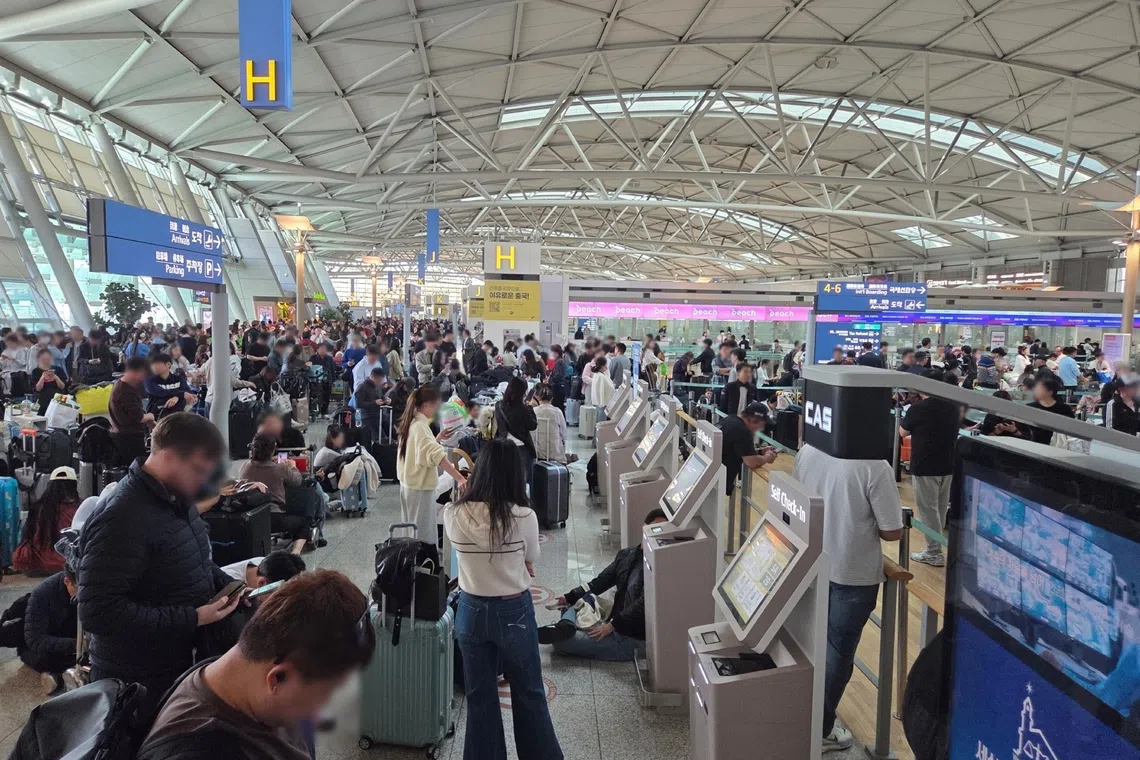 straitstimes.com - 13 airlines hit by check-in disruption at Incheon Airport