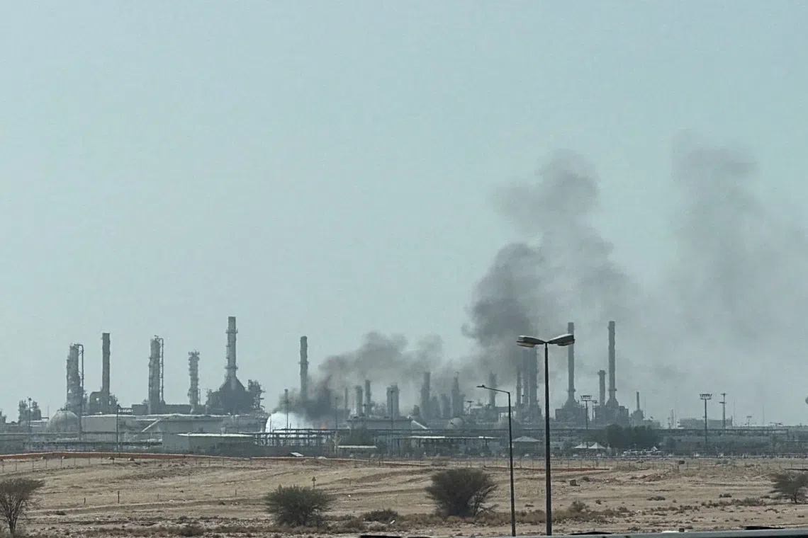 Fire, smoke seen near Aramco facility in Riyadh, witness says