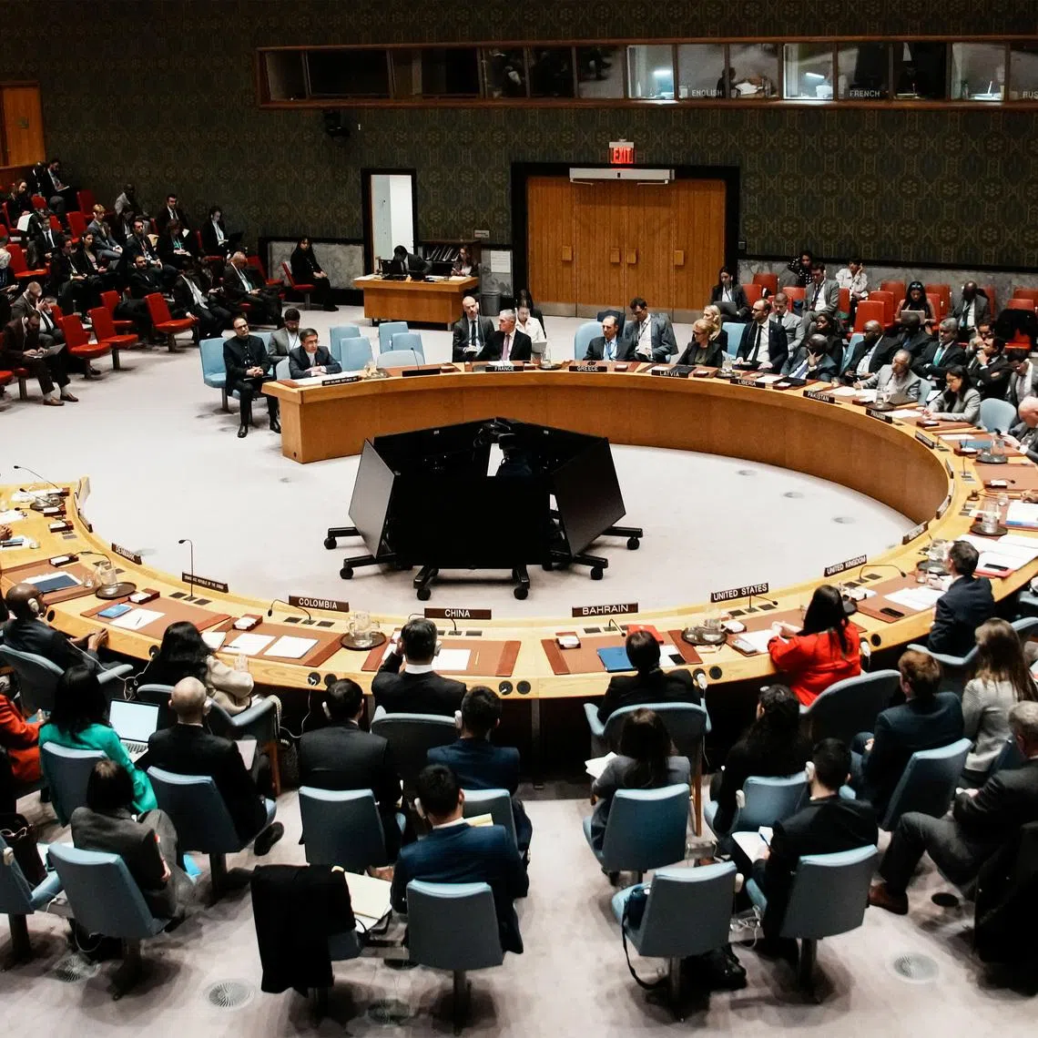 Members of the UN Security Council meet on Iran at the request of the United States at U.N. headquarters in New York City, U.S., January 15, 2026. REUTERS/Eduardo Munoz