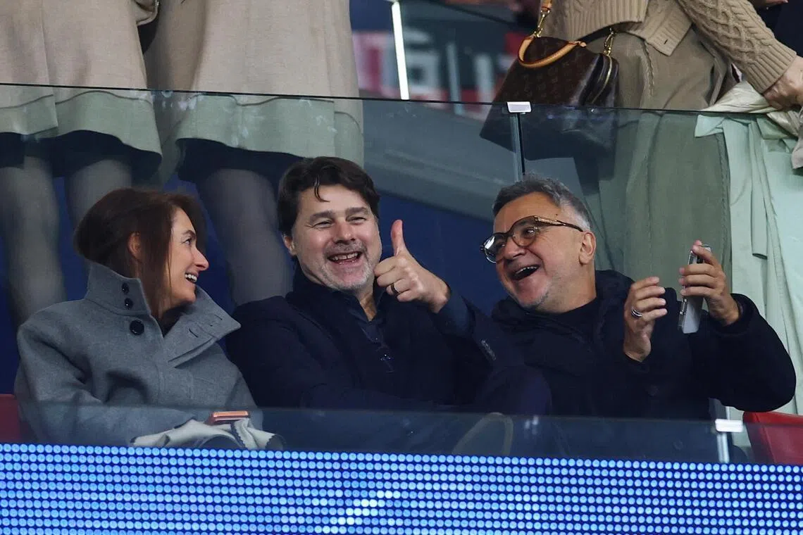 Mauricio Pochettino in the stands for the Champions League match between Atletico Madrid and Tottenham Hotspur, his former club.