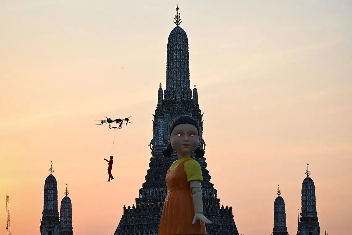 Young-hee, who is clad in a simple orange dress and a hair clip, has become a viral meme on social media.