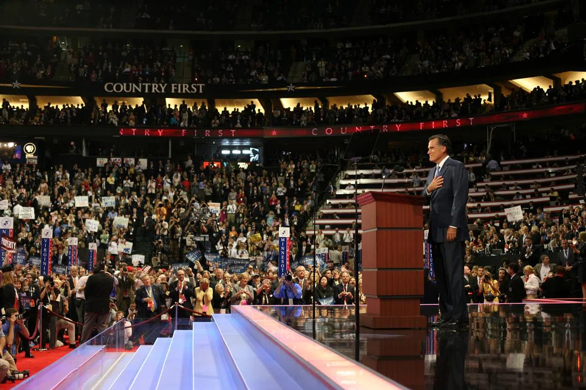 At their convention in August, the Democrats should nominate Mr Mitt Romney, according to the writer.