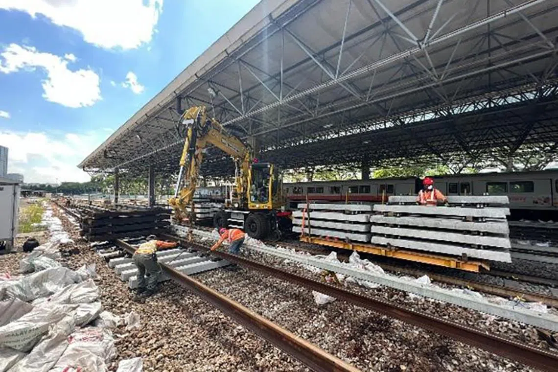 The ongoing replacement of concrete sleepers.
