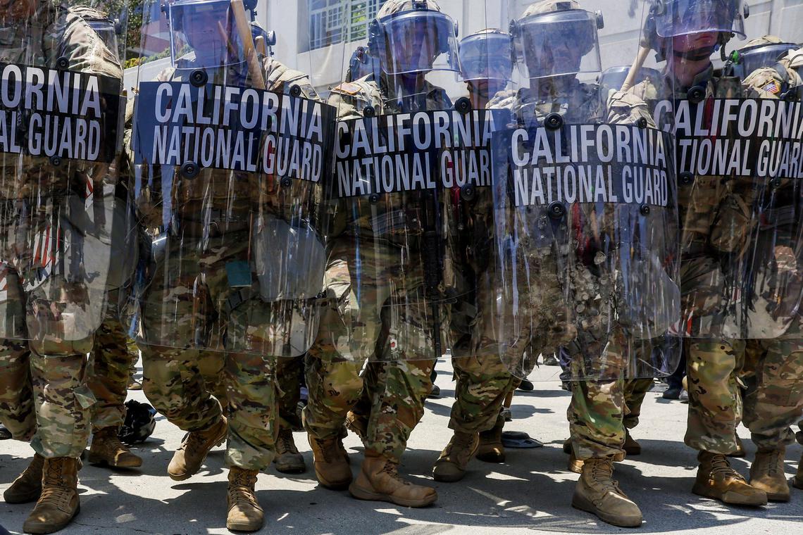 epa12217105 (FILE) California National Guard members participate in crowd control during immigration raid protests near the Edward R. Roybal Federal Building in Los Angeles, California, USA, 08 June 2025 (reissued 05 July 2025). ​Since US President Donald Trump took office in January 2025, his administration has launched a mass deportation campaign — the largest in U.S. history — restoring and expanding controversial immigration policies. According to data from US Immigration and Customs Enforcement (ICE) and Syracuse University’s Transactional Records Access Clearinghouse (TRAC), as of 15 June 2025, more than 56,000 immigrants were in ICE detention — the highest number since 2019 — with 71.7 percent of them having no criminal record. The sharp increase in detentions, up from 39,000 in January 2025, particularly of non-criminal migrants, has triggered major protests in cities such as Los Angeles and New York.  EPA/CAROLINE BREHMAN