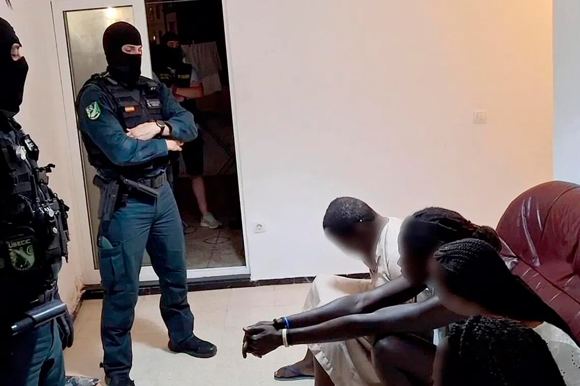 The network recruited unaccompanied migrant girls from care centres on Spain’s Gran Canaria island and moved them to mainland Spain and France, where some were sexually exploited.