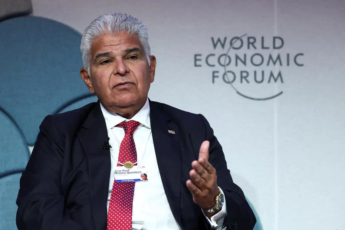 Panama's President Jose Raul Mulino attends the 55th annual World Economic Forum (WEF) meeting in Davos, Switzerland, January 22, 2025. REUTERS/Yves Herman