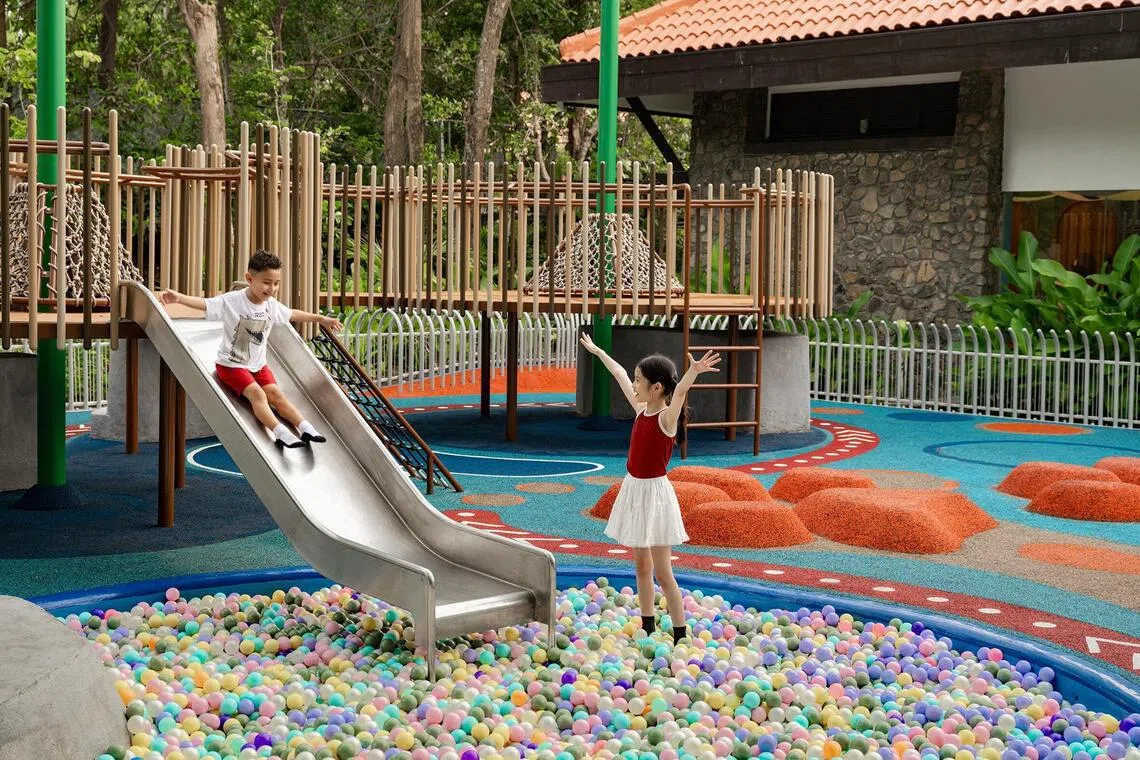 The Recreation Village also has a dry playground where children can climb, slide and play.