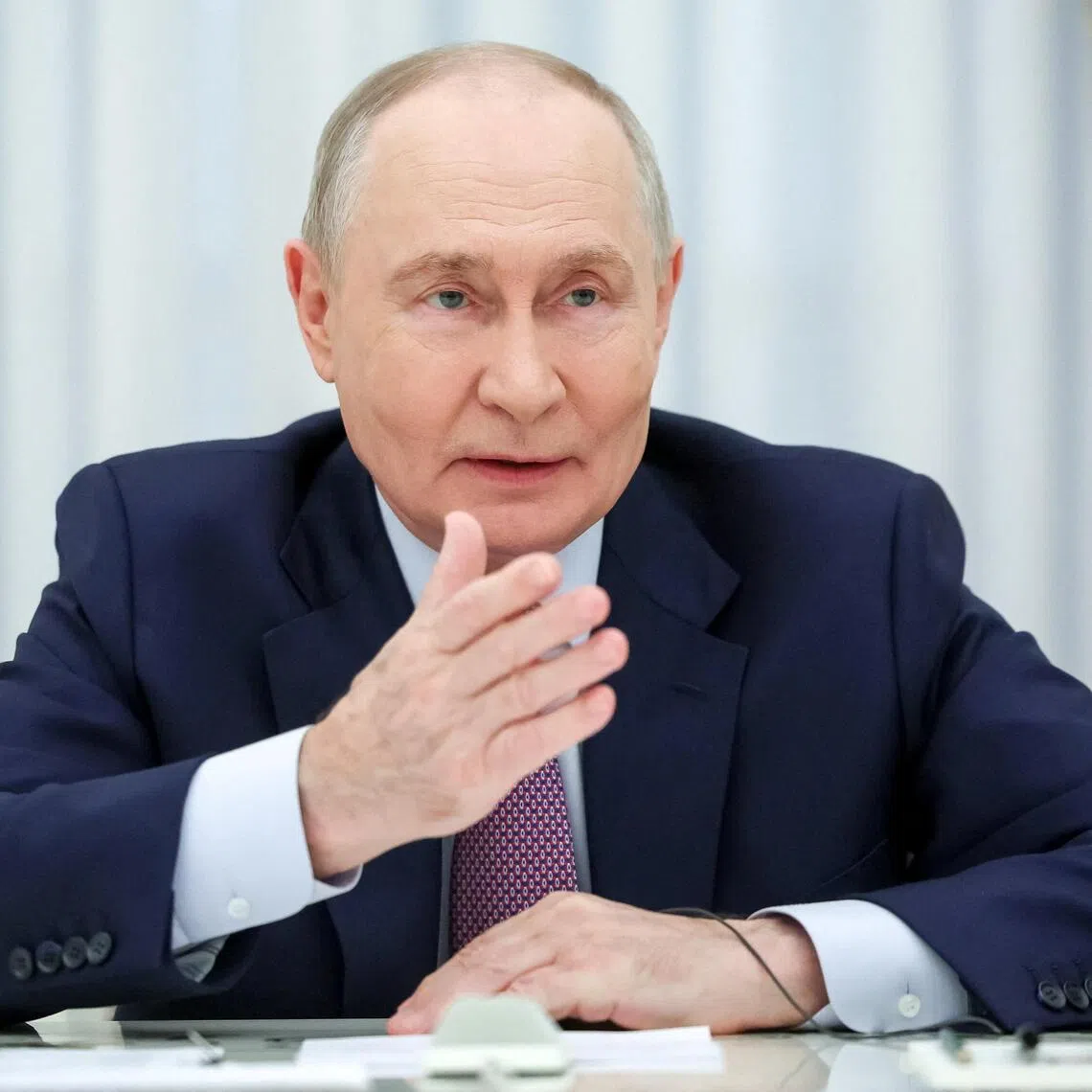 Russian President Vladimir Putin attending a meeting with officials at the Kremlin in Moscow on Sept 29. Planned tax and utility tariff hikes have reportedly angered some Kremlin supporters.