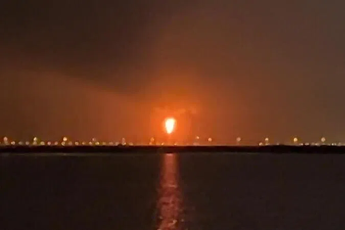 A screengrab showing the explosion on June 22 at Qatar's Ras Laffan industrial zone that left 13 people dead.