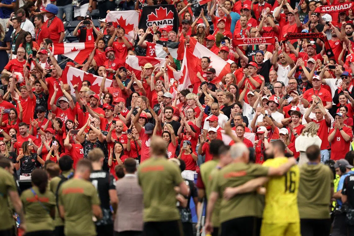 Soccer Football - FIFA World Cup 2026 - Round of 16 - Canada v Morocco - Houston Stadium, Houston, Texas, U.S. - July 4, 2026 Canada fans after the match as Canada are eliminated from the World Cup IMAGN IMAGES via Reuters/Troy Taormina