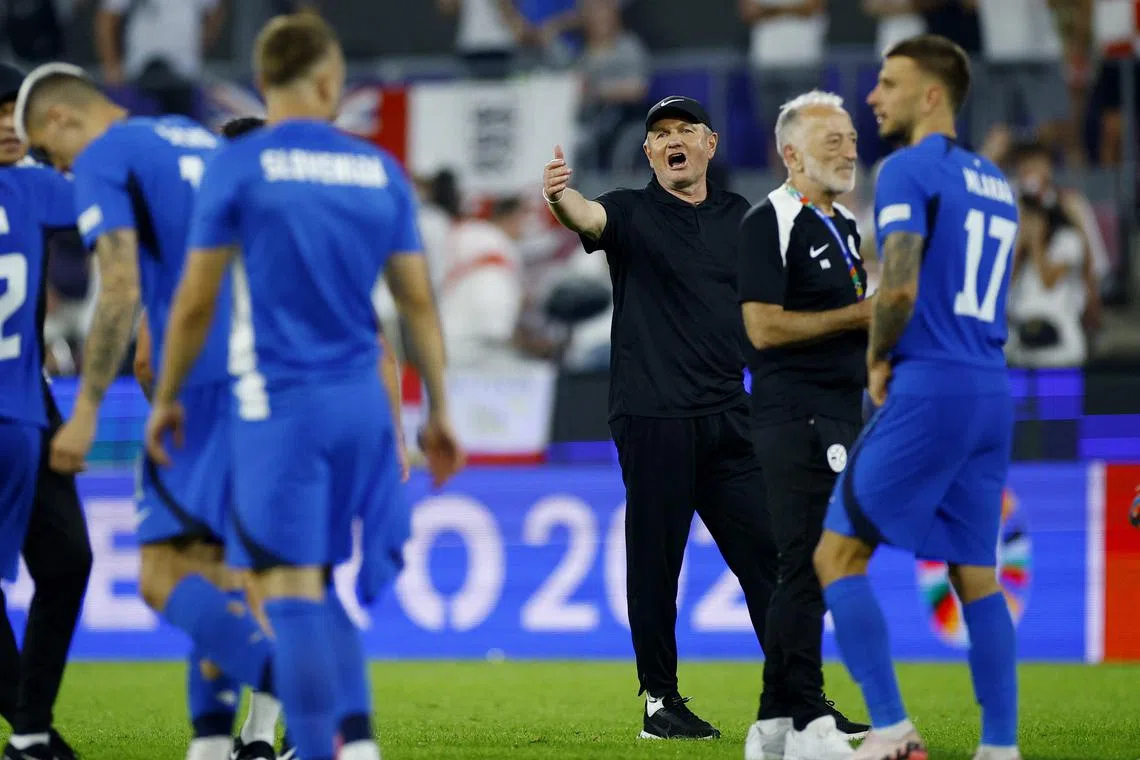 Soccer Football - Euro 2024 - Group C - England v Slovenia - Cologne Stadium, Cologne, Germany - June 25, 2024  Slovenia coach Matjaz Kek reacts after the match REUTERS/John Sibley