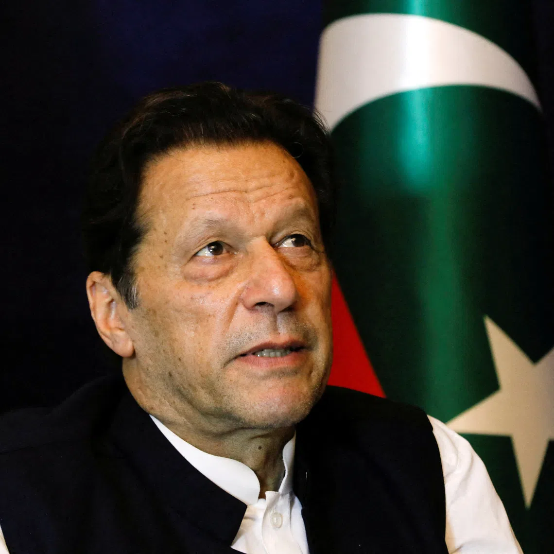 FILE PHOTO: Former Pakistani Prime Minister Imran Khan pauses as he speaks with Reuters during an interview, in Lahore, Pakistan March 17, 2023. REUTERS/Akhtar Soomro/File Photo