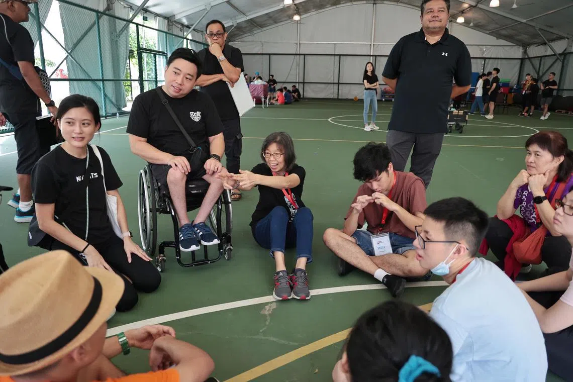 jucampx - ST20240531_202452763044. Hester Tan. Youths with disabilities at an ice breaker with Paralympian Theresa Goh organising the event  at Kampung Siglap, 10 La Salle Street on 31 May 2024.