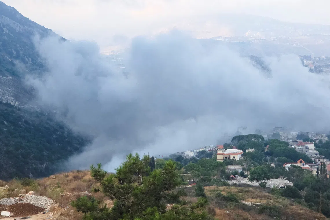 Smoke rises in southern Lebanon following Israeli strike in Arab Salim, Lebanon, September 6 , 2026. Picture taken with a mobile phone. REUTERS/Ali Hankir