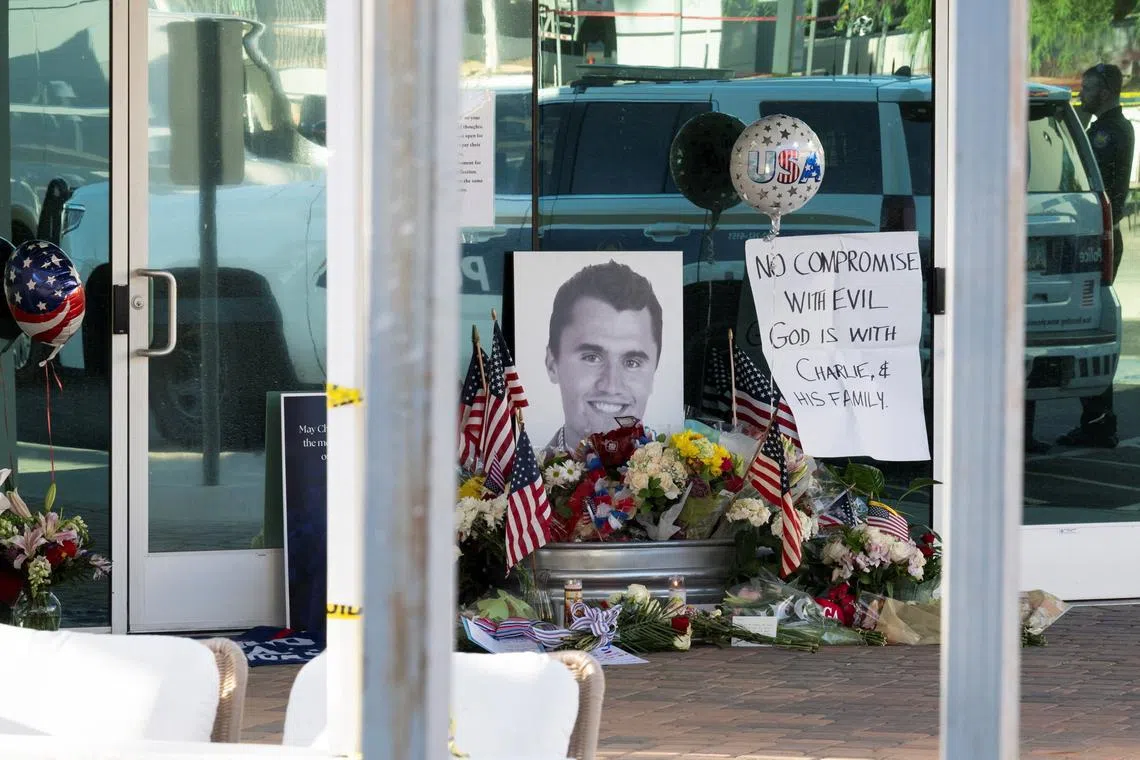 A memorial is held for Charlie Kirk, who was shot and killed in Utah, at the Turning Point USA headquarters in Phoenix, Arizona, U.S. September 10, 2025.  REUTERS/Caitlin O'Hara