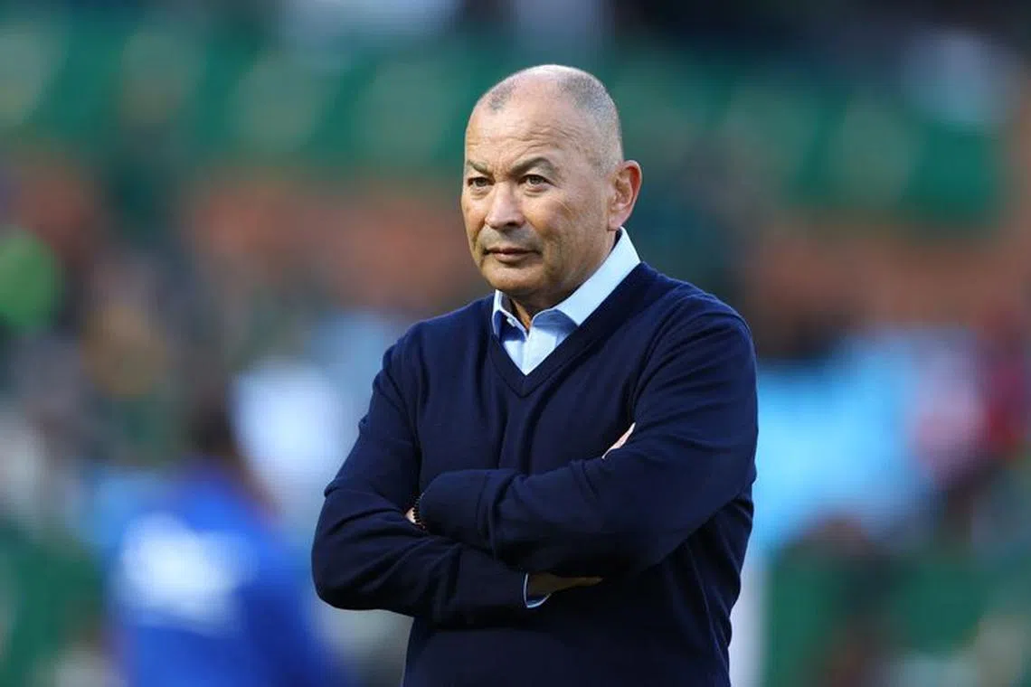 FILE PHOTO: Rugby Union - Rugby Championship - South Africa v Australia - Loftus Versfeld, Pretoria, South Africa - July 8, 2023 Australia head coach Eddie Jones on the pitch before the match REUTERS/Siphiwe Sibeko/File Photo