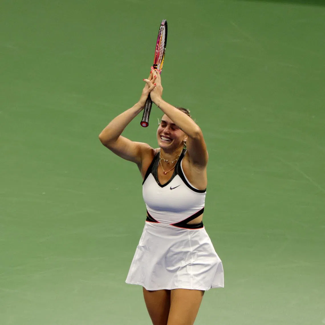 Tennis - U.S. Open - Flushing Meadows, New York, United States - September 6, 2025 Belarus' Aryna Sabalenka celebrates winning the women's singles final against Amanda Anisimova of the U.S. REUTERS/Jeenah Moon