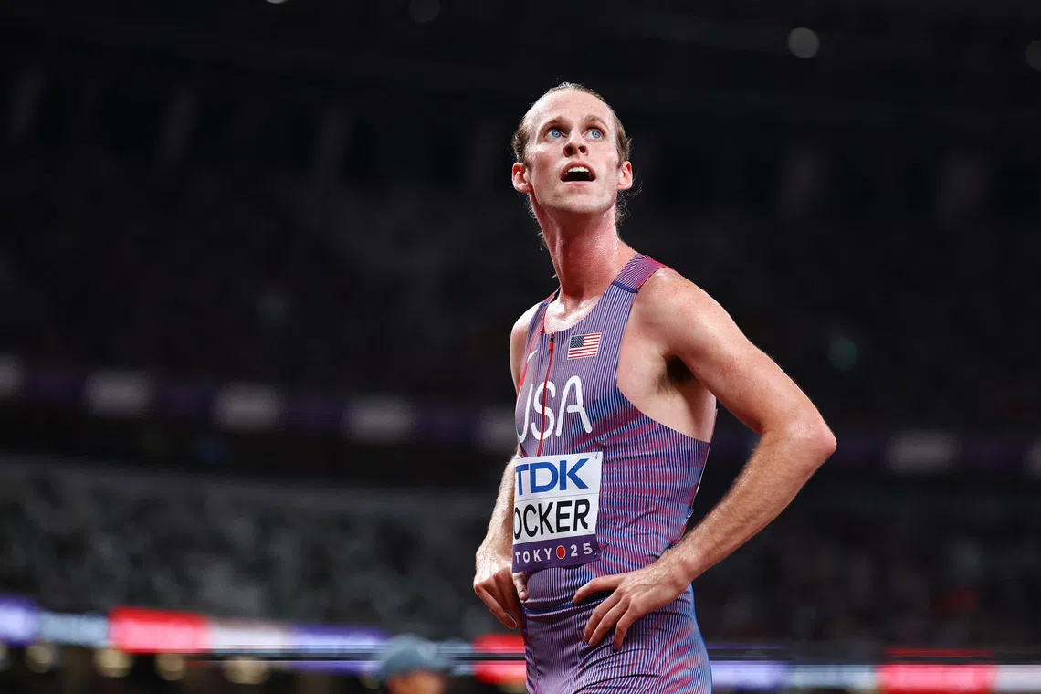 World Athletics Championships Tokyo 2025 - Men's 1500m Semi-Final - Japan National Stadium, Tokyo, Japan - September 15, 2025 Cole Hocker of the U.S. after qualifying during the heats REUTERS/Sarah Meyssonnier