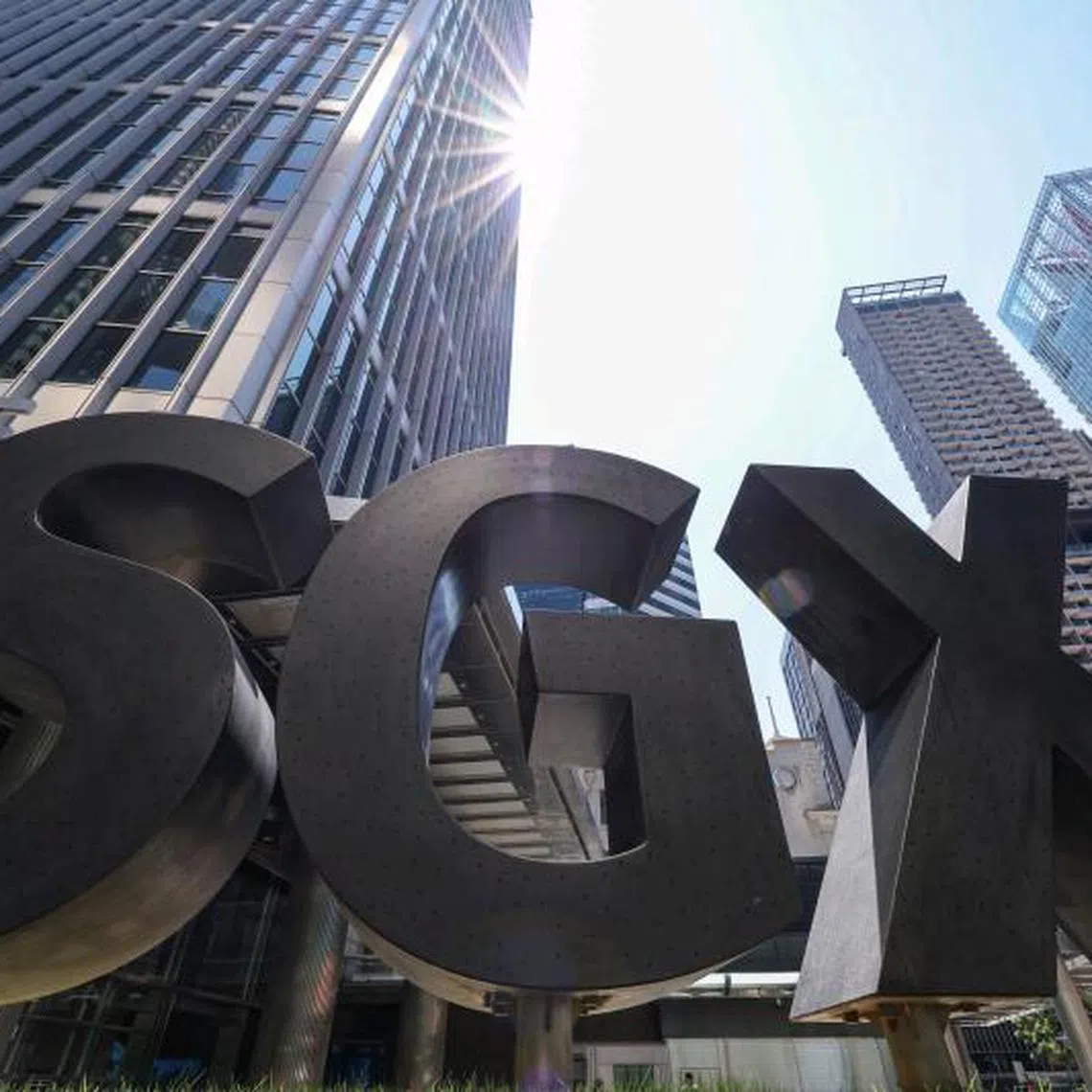 ST20250410_202564800364/pixgenerics/Brian Teo/Generic of the SGX logo outside SGX Centre on April 10, 2025. Can be used for stories on SGX, stock market, STI, Trump, tariffs, investment, Singapore index, recession, shares. ST PHOTO: BRIAN TEO