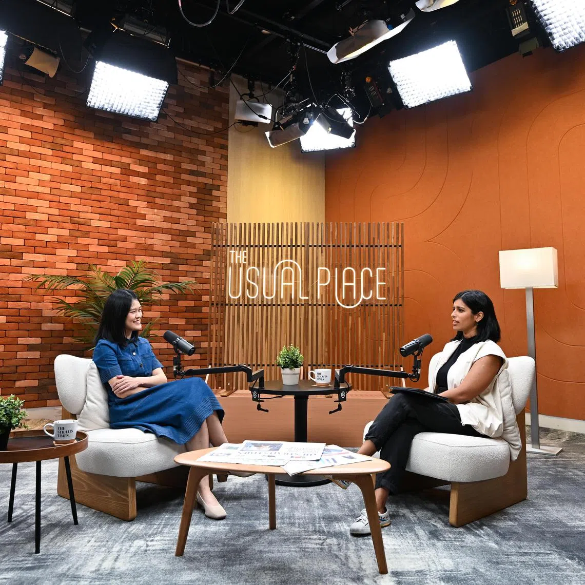 The PSP’s Ms Stephanie Tan (left) on ST’s The Usual Place Podcast show with host Natasha Ann Zachariah.