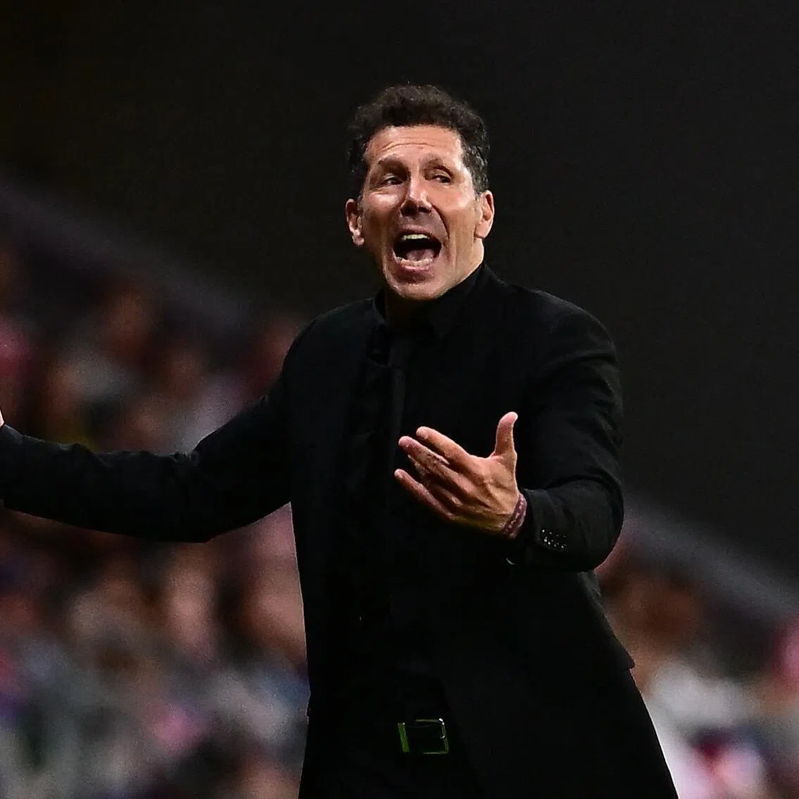 Atletico Madrid coach Diego Simeone during the La Liga match against Athletic Bilbao.