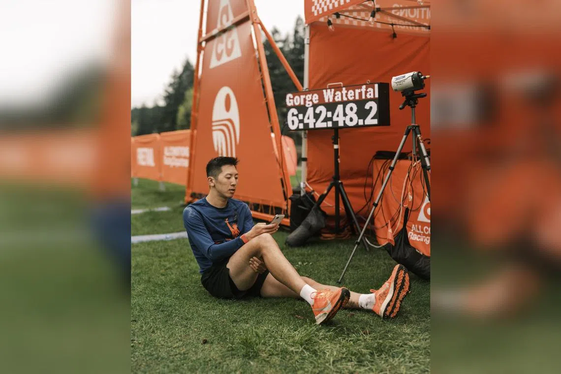 Mr Daylen Yang taking part in a race in Cascade Locks, Oregon, on April 12. 