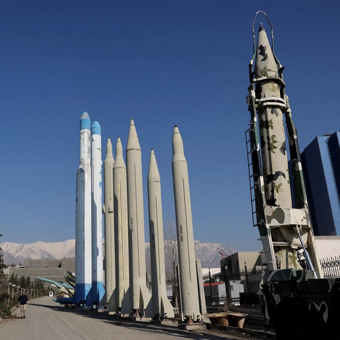 Iranian missiles at a park in Tehran.