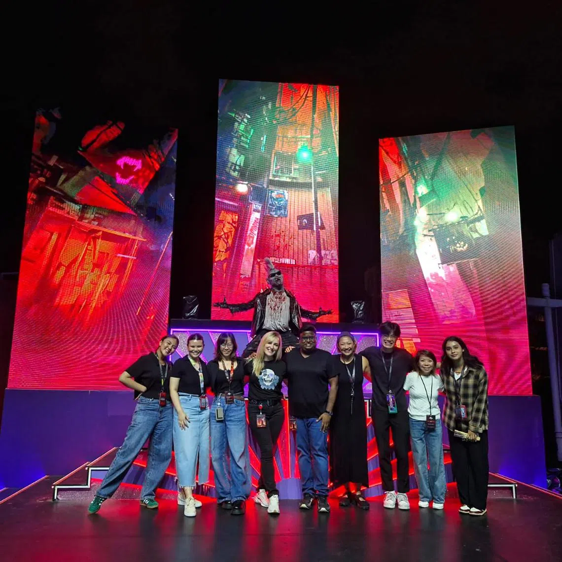 cweae - (Far right) Shaanthinii Chandramogan took on the role of a producer during her internship at Resorts World Sentosa at Halloween Horror Nights 12 on Nov 2, 2024.

PHOTO: Courtesy of Shaanthinii Chandramogan