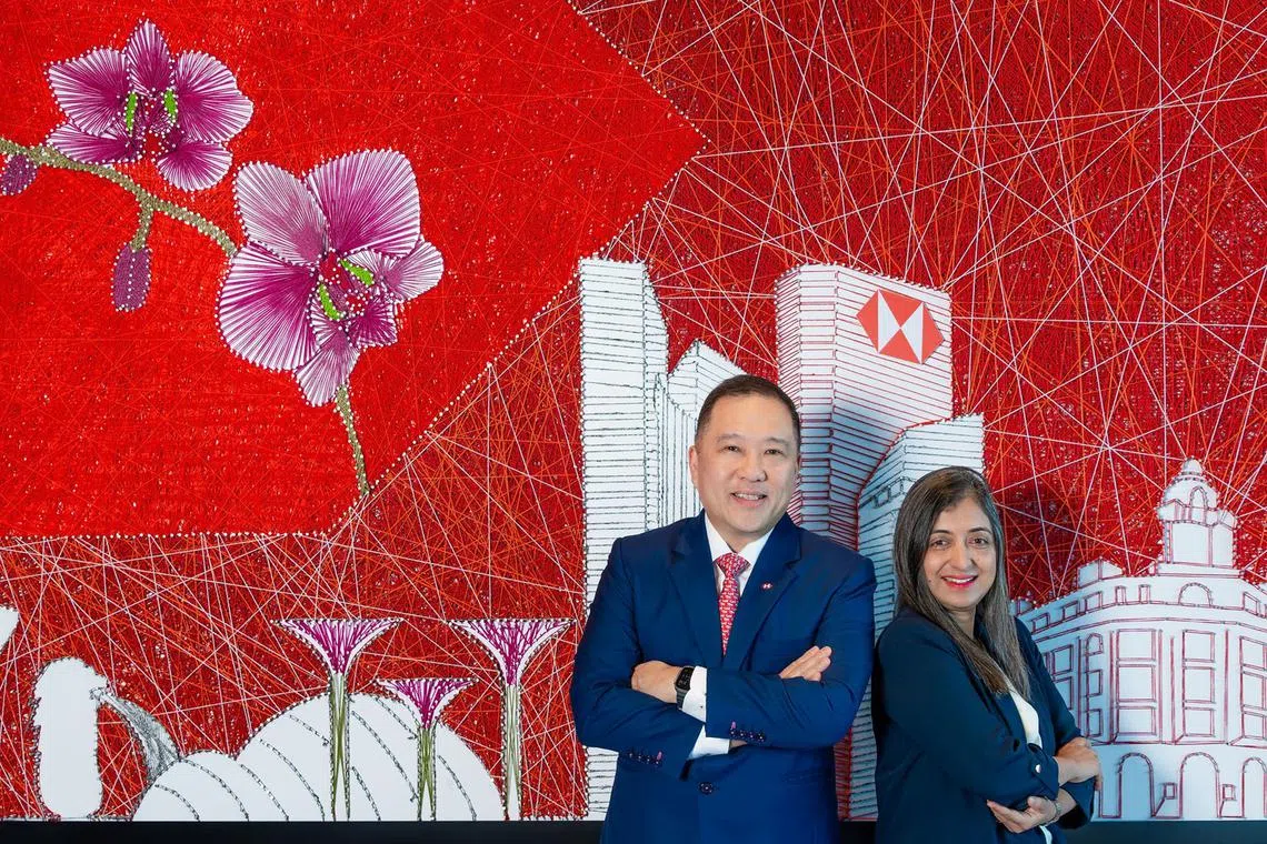 HSBC chief executive Wong Kee Joo (left) and head of wealth and personal banking Ashmita Acharya. The first wealth centre will open in June in the CBD.