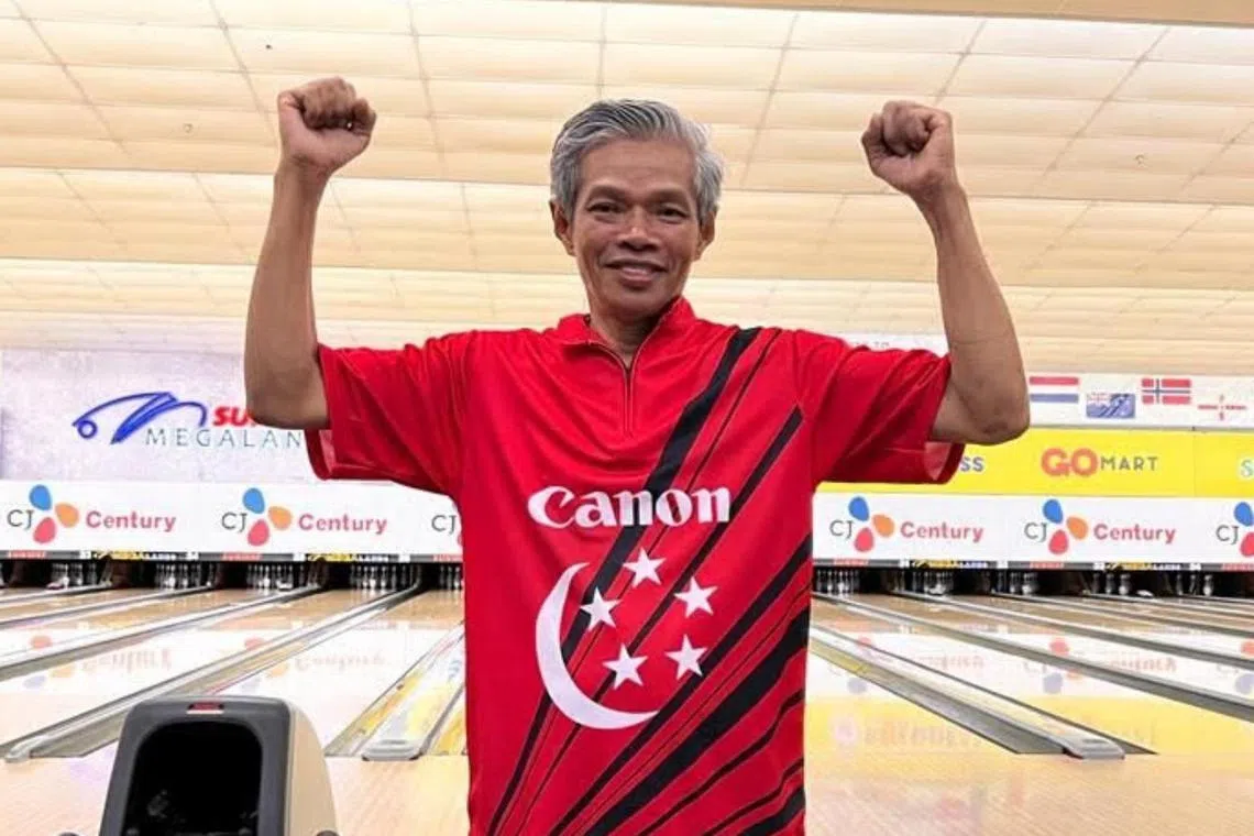 Hairon Awang won two gold medals at the 16th Asian Senior Tenpin Bowling Championships in Malaysia in the past week.