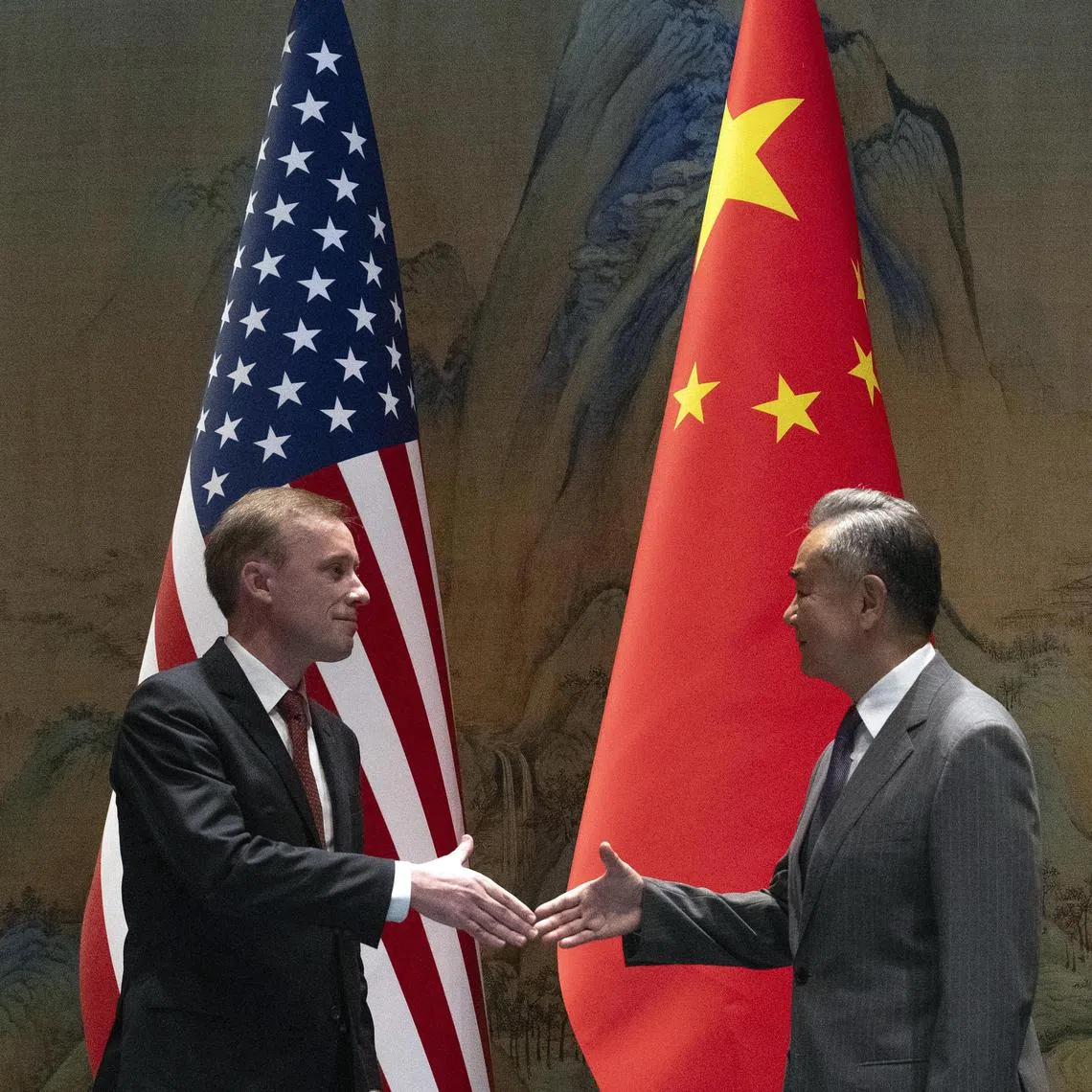 US National Security Adviser Jake Sullivan meeting China’s Foreign Minister Wang Yi in Beijing on Aug 27. 