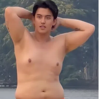 Mr Richard Jermaine "RJ" Perkins, 21, has gone viral for showing off during a provincial pageant a body that turns the standards for male beauty on its head.