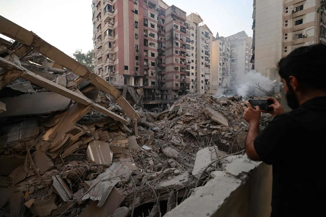 About a dozen strikes hit Beirut overnight, with a fresh raid on Oct 5, around noon.