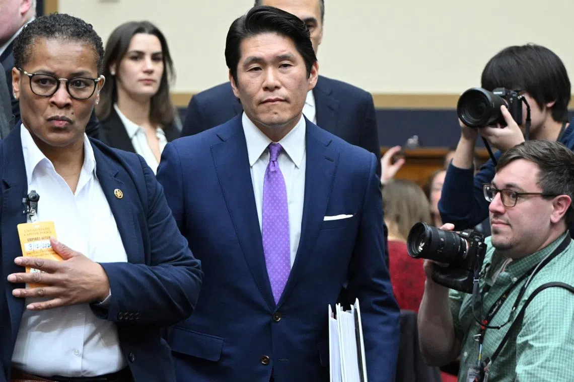 Mr Robert Hur, the special counsel, arriving in Congress to defend his statements on US President Joe Biden’s memory. 