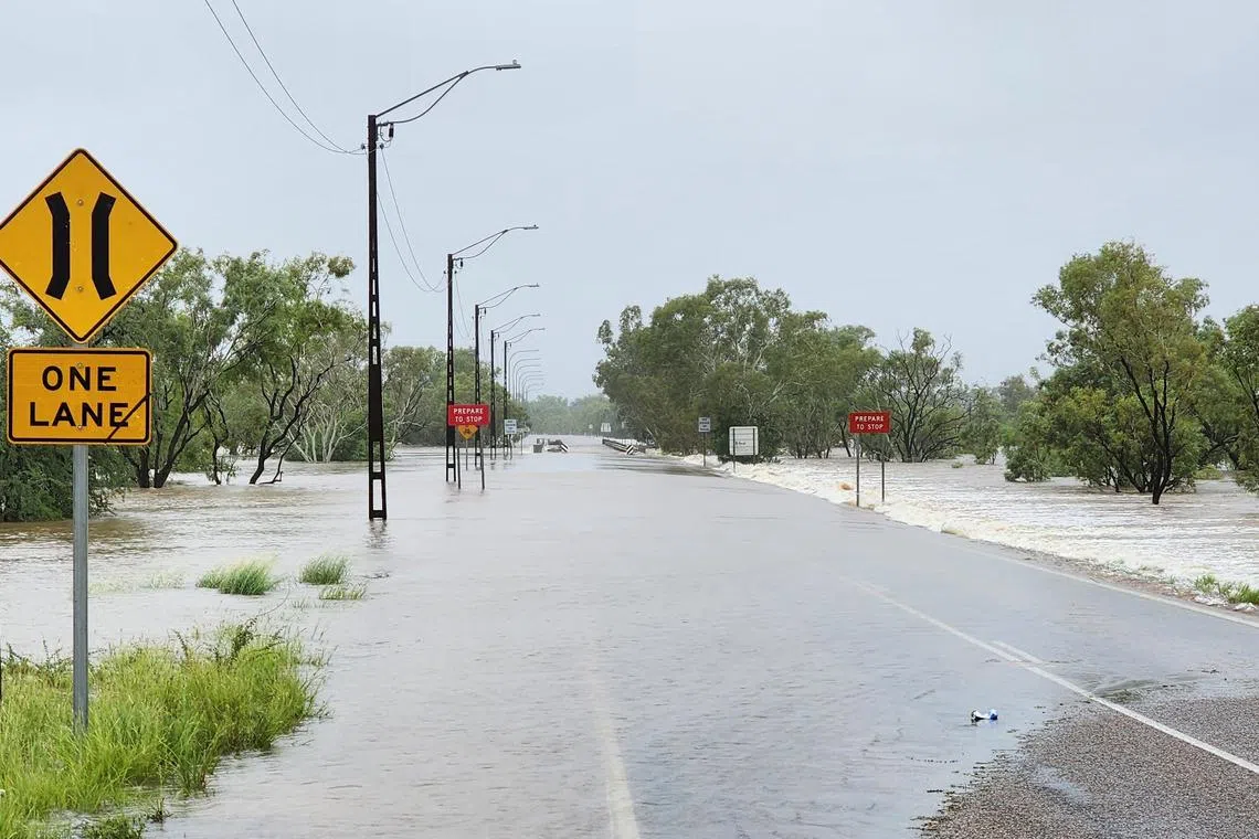 A view of flooding in Fitzroy Crossing, Australia January 3, 2023 in this picture obtained from social media. Callum Lamond/via REUTERS  THIS IMAGE HAS BEEN SUPPLIED BY A THIRD PARTY. MANDATORY CREDIT. NO RESALES. NO ARCHIVES.