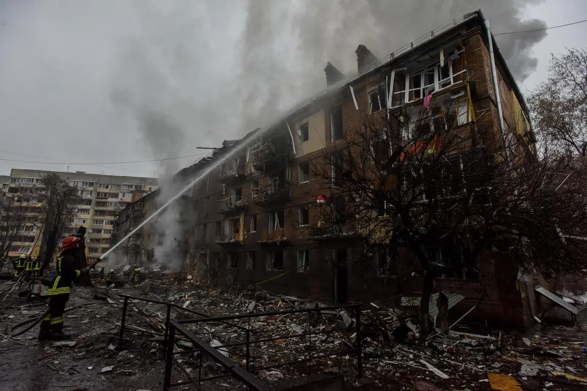 At least four people were killed and 27 others injured as a result of Russian shelling hitting the Vyshhorod district of Kyiv, on Nov 23, 2022, officials said.