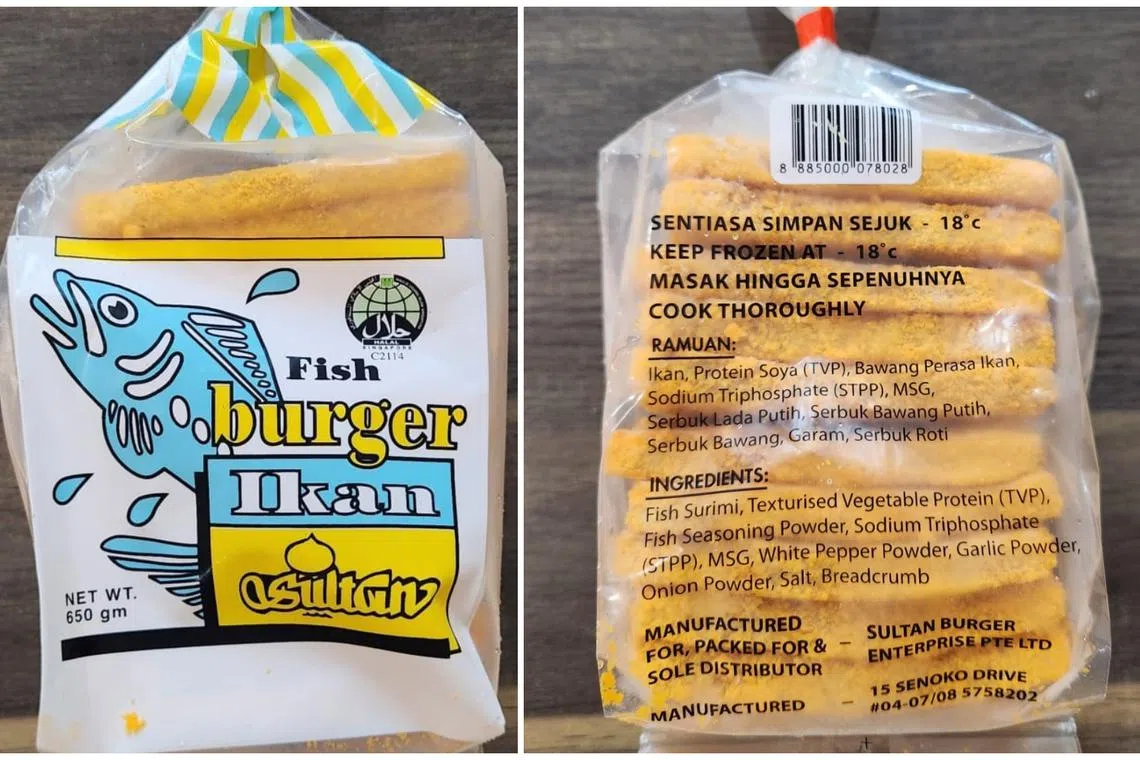 Egg was found in Fish Burger Ikan Sultan (650g) but was not stated on its packaging.