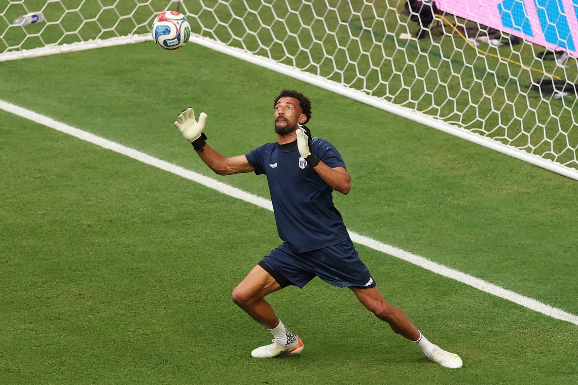 Cape Verde’s Vozinha during a warm-up session at the World Cup.