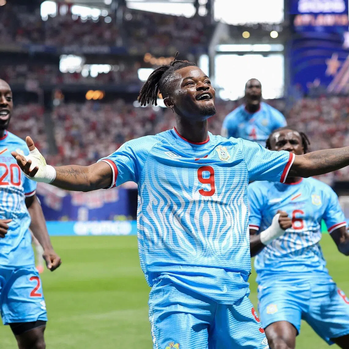 Brian Cipenga celebrating his seventh-minute goal against England on July 1.