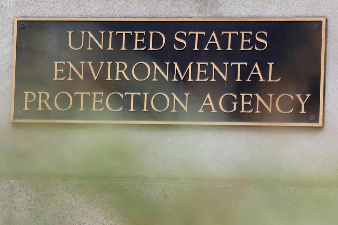 FILE PHOTO: Signage is seen at the headquarters of the United States Environmental Protection Agency (EPA) in Washington, D.C., U.S., May 10, 2021. REUTERS/Andrew Kelly/File Photo