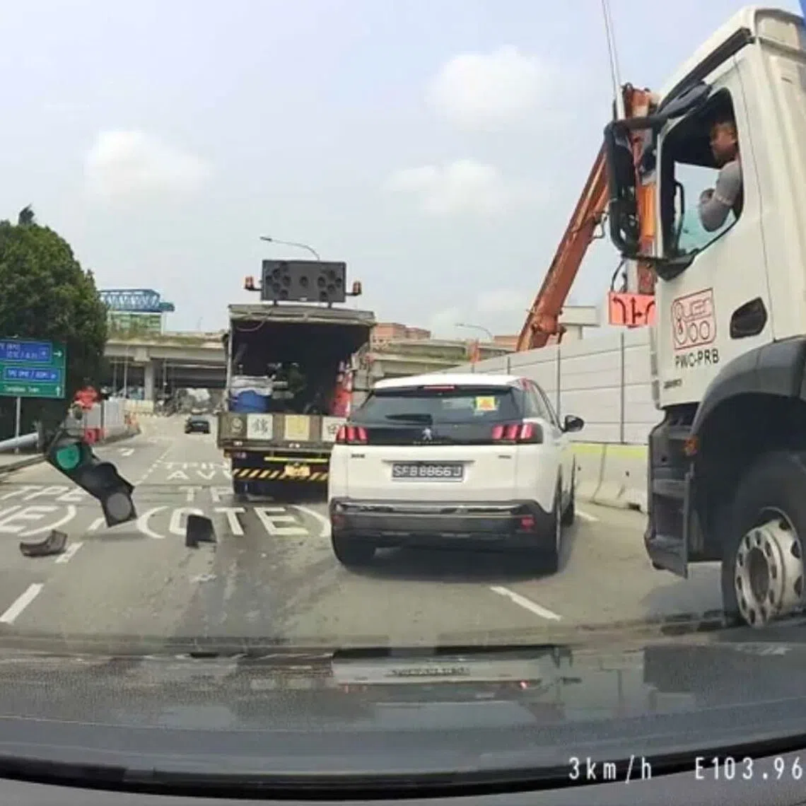 The police and Singapore Civil Defence Force were alerted to the accident along Loyang Avenue towards Tampines Avenue 9 at about 10.55am on Sept 16.