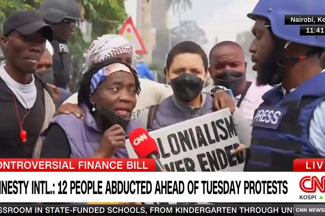 CNN's Larry Madowo was interviewing the half-sister of former US president Barack Obama in Nairobi when the group was hit with tear gas.