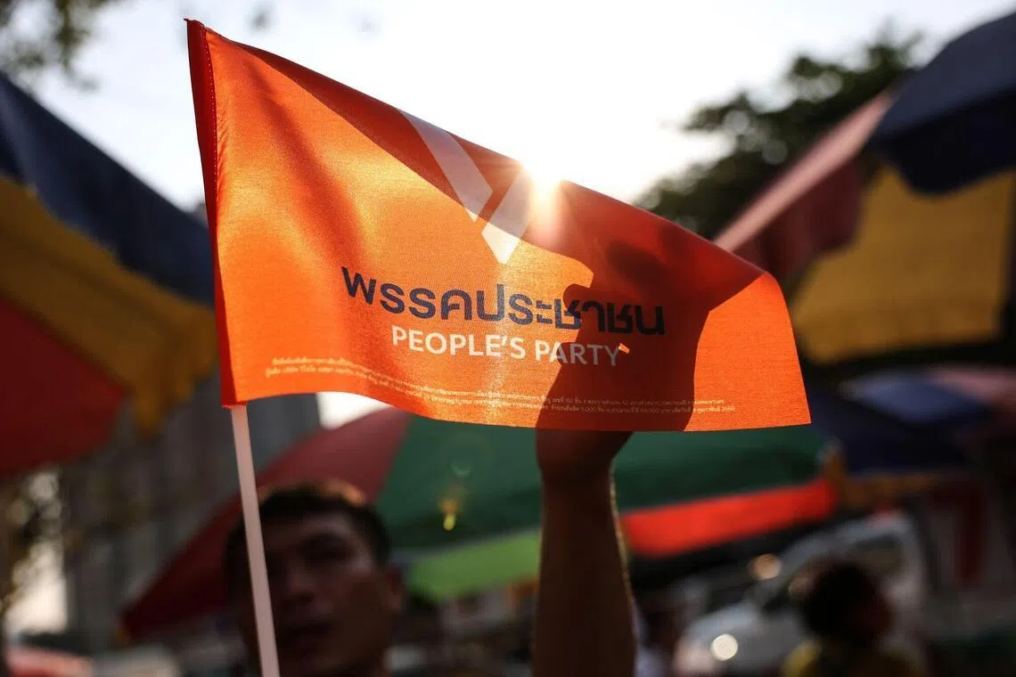 Thailand's progressive party moves backwards in polls