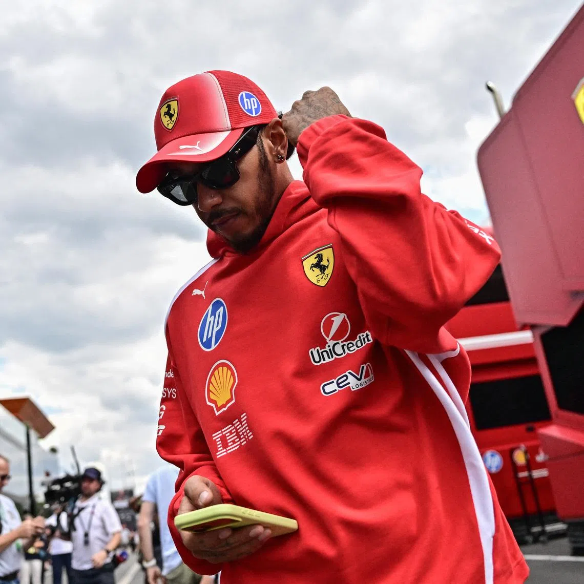Formula One F1 - Hungarian Grand Prix - Hungaroring, Budapest, Hungary - July 23, 2026 Ferrari's Lewis Hamilton ahead of the press conference REUTERS/Marton Monus