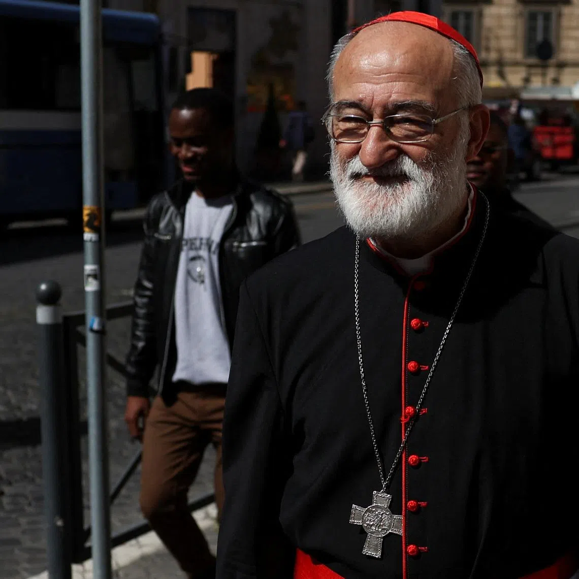 Cardinal Cristobal Lopez Romero walks, following the death of Pope Francis, in Rome, Italy, April 22, 2025. REUTERS/Claudia Greco