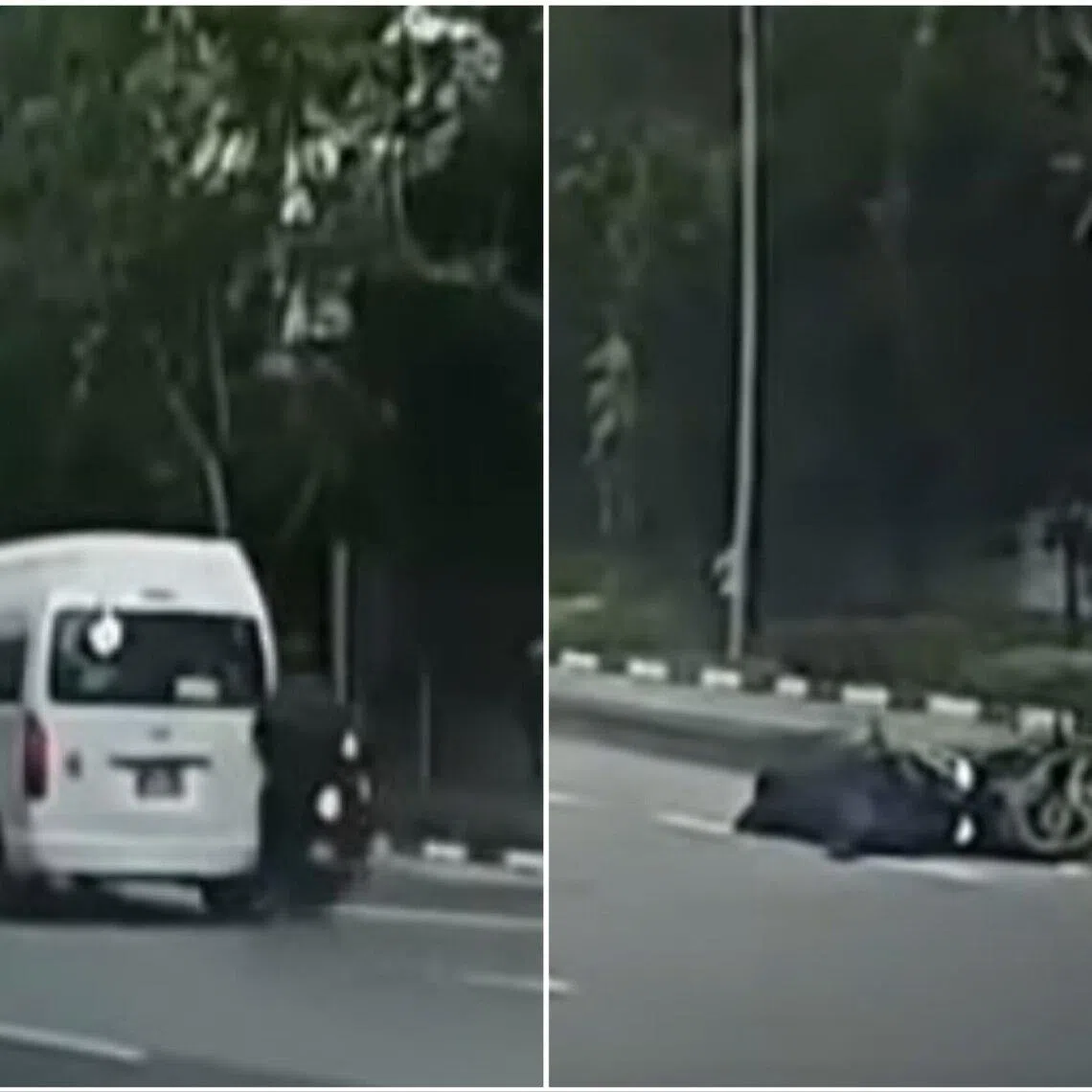 A hit-and-run accident involving a minibus and a motorcycle along Holland Road towards Ulu Pandan Road on May 18, 2026.