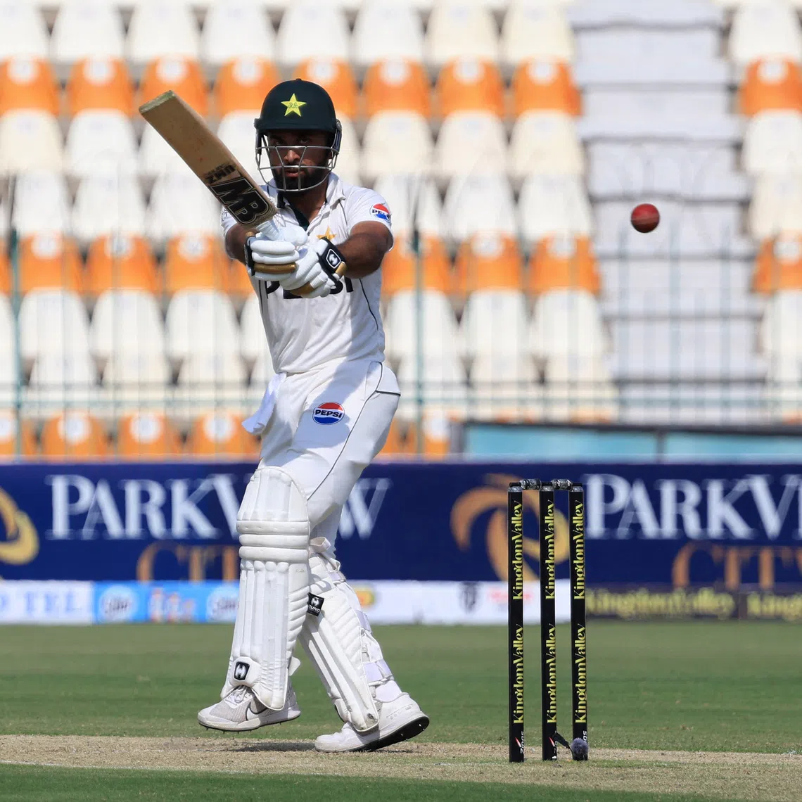 FILE PHOTO: Cricket - First Test - England v Pakistan - Multan Cricket Stadium, Multan, Pakistan - October 7, 2024 Pakistan's Abdullah Shafique in action REUTERS/Akhtar Soomro/File Photo