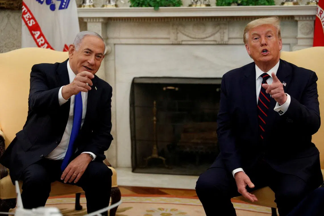 Israeli Prime Minister Benjamin Netanyahu meeting then US president Donald Trump at the White House in 2020.