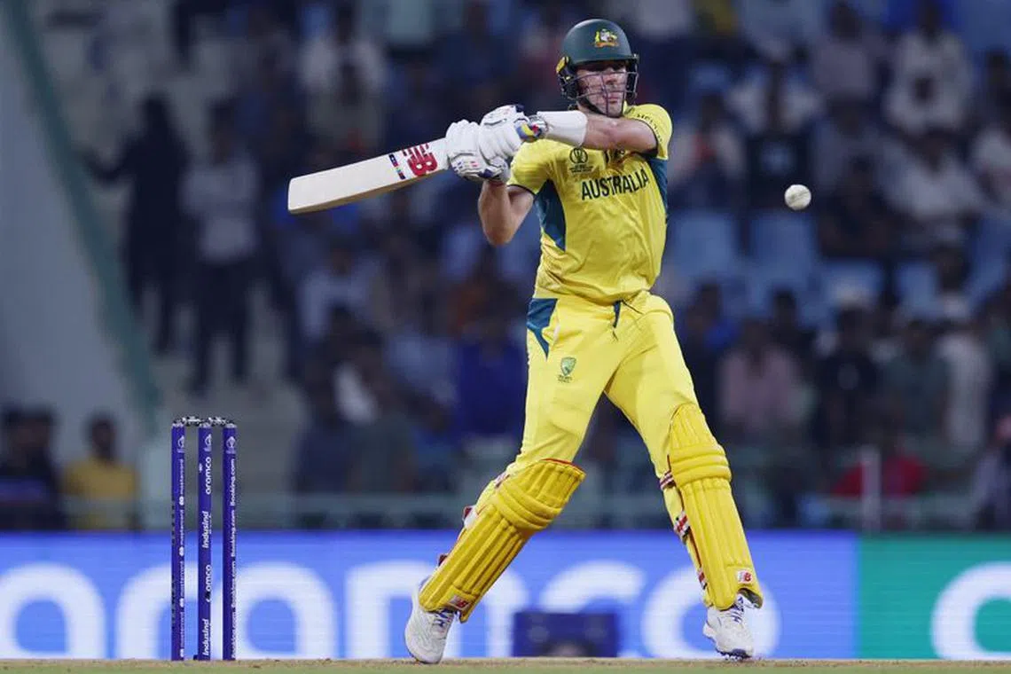 Cricket - ICC Cricket World Cup 2023 - Australia v South Africa - Bharat Ratna Shri Atal Bihari Vajpayee Ekana Cricket Stadium, Lucknow, India - October 12, 2023 Australia's Pat Cummins in action REUTERS/Adnan Abidi/File Photo